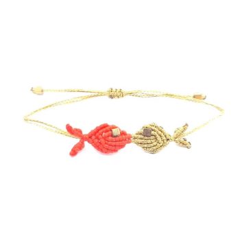 SUMMER LOVE Macrame bracelet - Κόκκινο