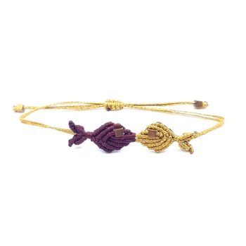 SUMMER LOVE Macrame bracelet - Μπορντό