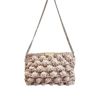 SILVER BUBBLES KNITTED BAG
