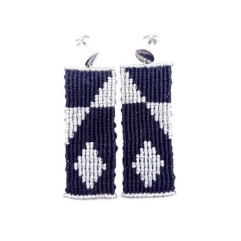 PYRGI Macrame earrings - Μαύρο