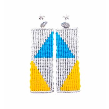 PYRGI Macrame earrings - Ασημί