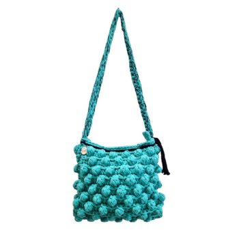 CYAN BUBBLES KNITTED BAG