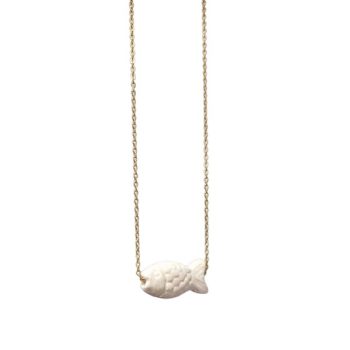 CERAMIC FISH NECKLACE - Χρυσό