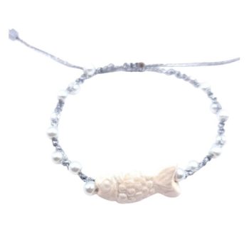 CERAMIC FISH MACRAME BRACELET