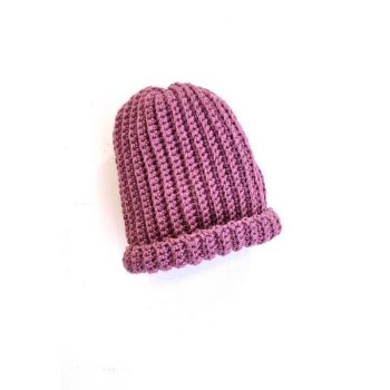 PURPLE KNITTED BEANIE