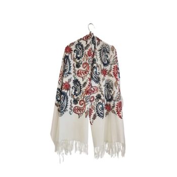 EMBROIDERED PASHMINA - Άσπρο