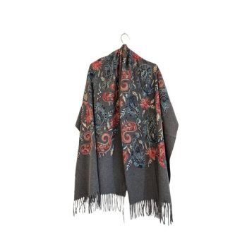 EMBROIDERED PASHMINA - Γκρι