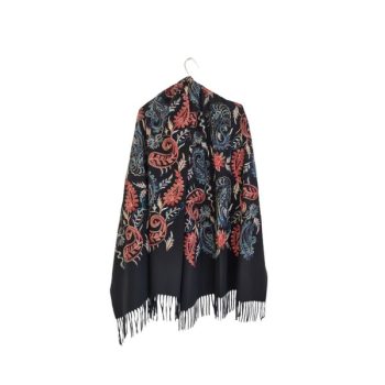EMBROIDERED PASHMINA - Μαύρο