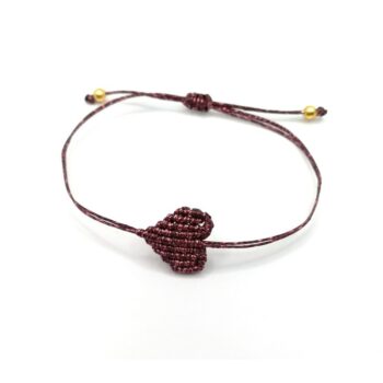 THE HEART Bracelet M Μακραμέ καρδούλα (medium size)