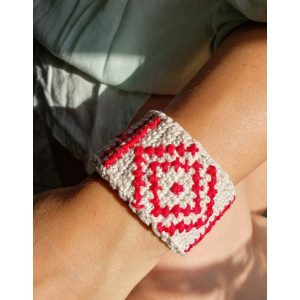 ETHNIC Knitted Cuff Πλεκτό βαμβακερό βραχιόλι