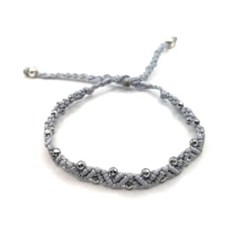 SIMPLICITY Macrame Bracelet Macrame βραχιόλι με αιματίτες.