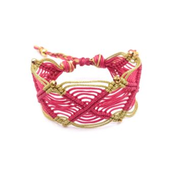 WIRES Macrame Bracelet Macrame βραχιόλι με αιματίτες.