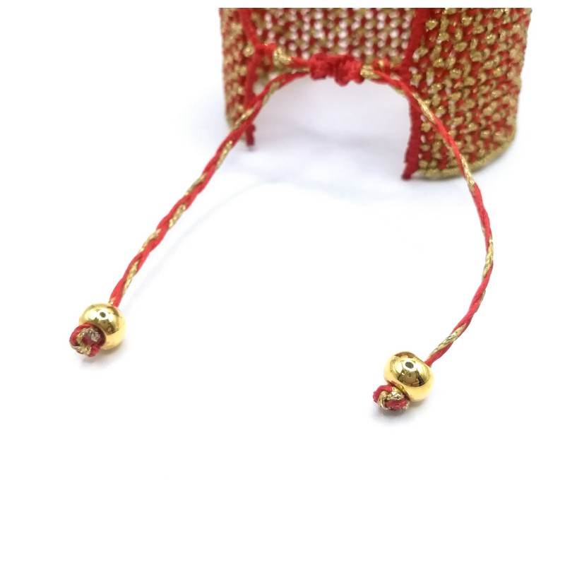 GRID Macrame Cuff Macrame βραχιόλι με κηροκλωστή και χρυσοκλωστή GRID Macrame Cuff Macrame βραχιόλι με κηροκλωστή και χρυσοκλωστή