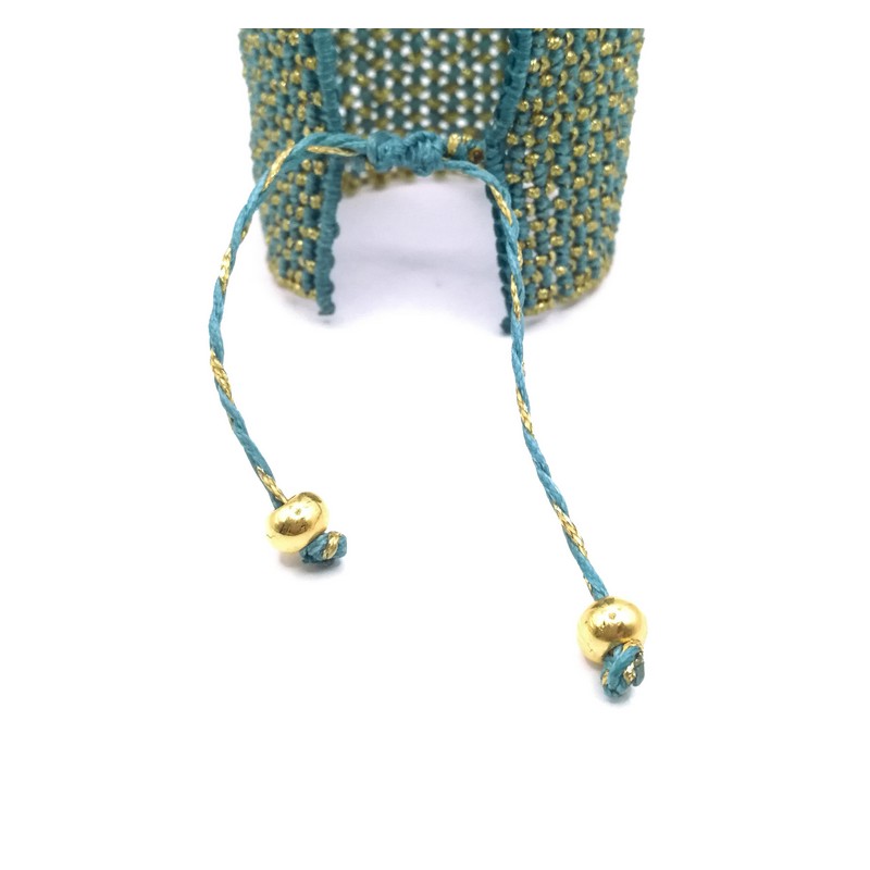 GRID Macrame Cuff Macrame βραχιόλι με κηροκλωστή και χρυσοκλωστή GRID Macrame Cuff Macrame βραχιόλι με κηροκλωστή και χρυσοκλωστή