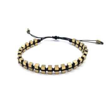 ZIPPER Macrame Bracelet Macrame βραχιόλι με αιματίτες.