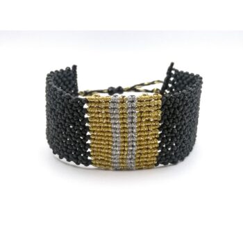 SIMPLE LINES Macrame Cuff Macrame βραχιόλι με κηροκλωστή