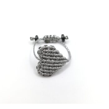 HEART Macrame Ring Macrame δαχτυλίδι σε σχήμα καρδιά