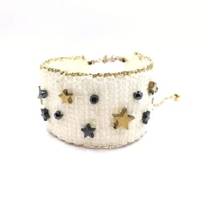 GALAXY Knitted Bracelet Βραχιόλι πλεκτό (βελονάκι) με αιματίτες