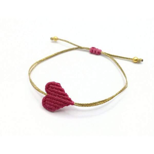 THE HEART Bracelet M Μακραμέ καρδούλα (medium size)