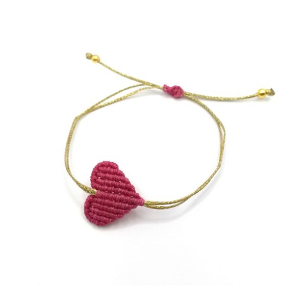 THE HEART Bracelet L Μακραμέ καρδούλα (large size)