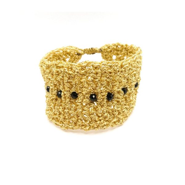 AURUM Knitted Bracelet Πλεκτό βραχιόλι με κρυσταλλάκια